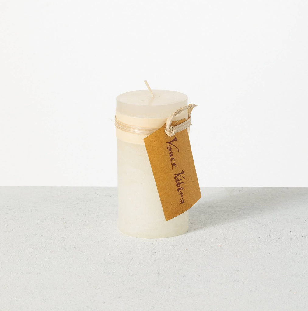 White Timber Pillar Candle