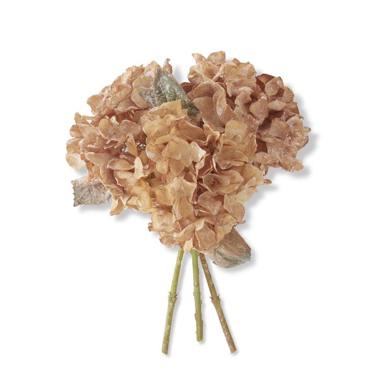 13 Inch Faux Dried Light Brown Hydrangea Bund