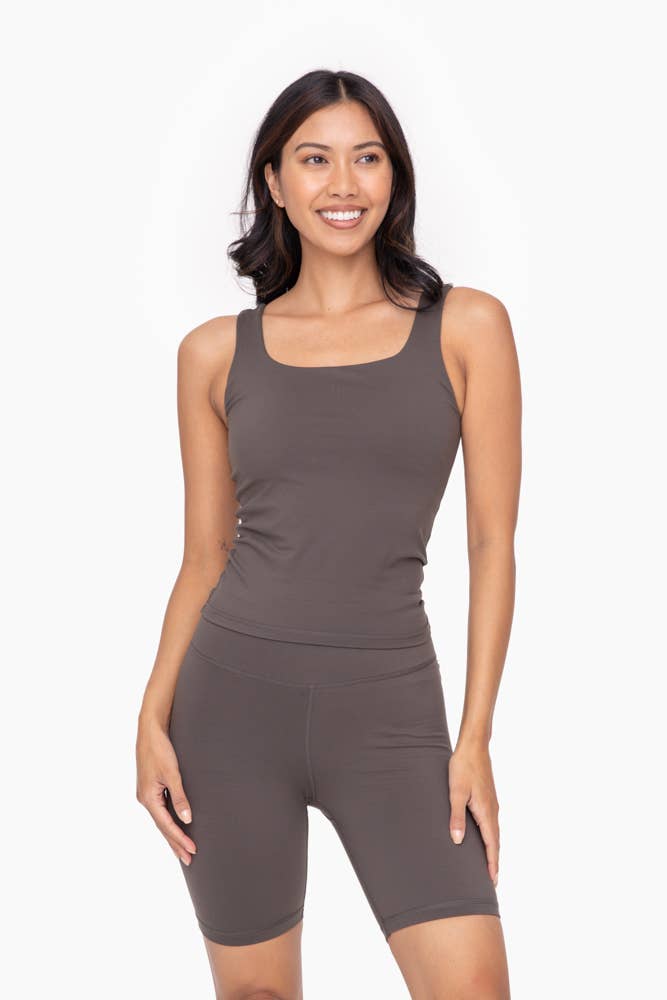 Lycra-Blend Square Neck Active Tank: Black / S:M:L (2:2:2)