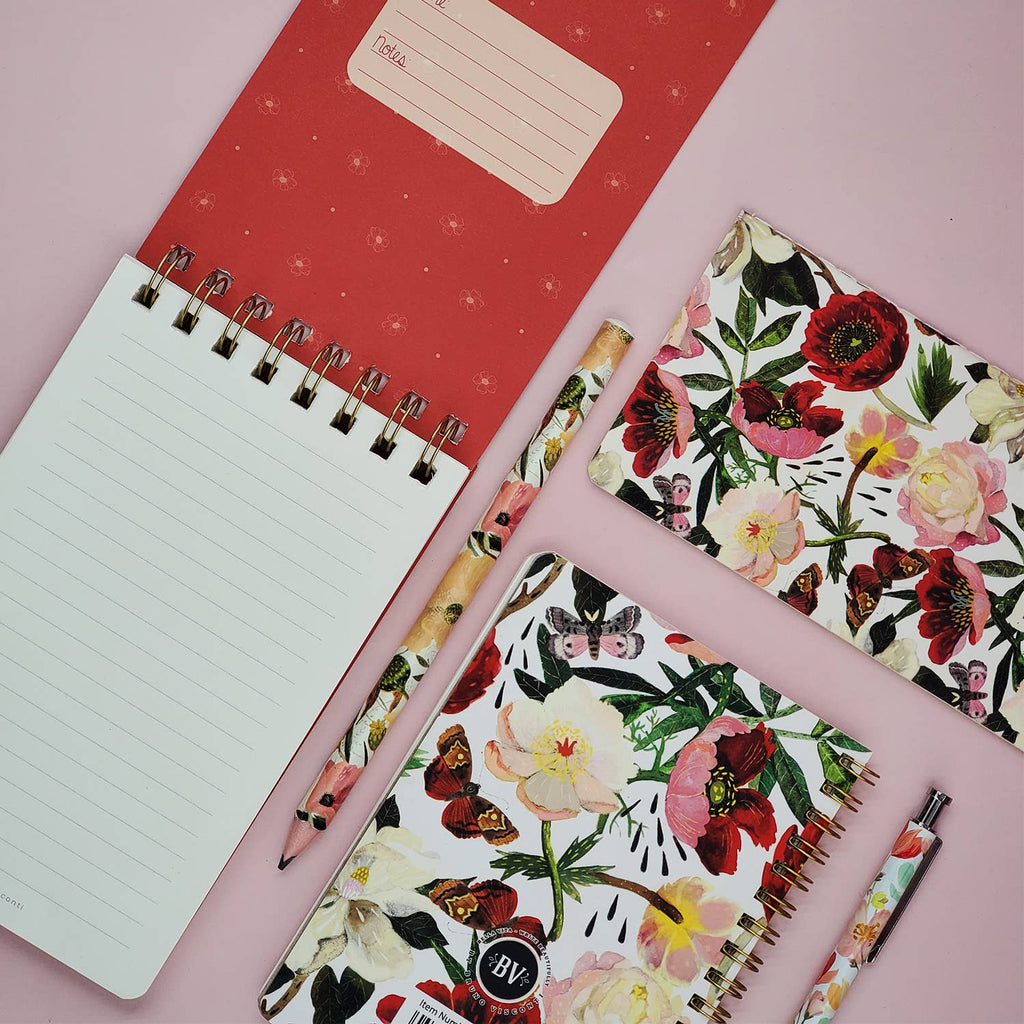 Small Spiral Notebook - Peonies