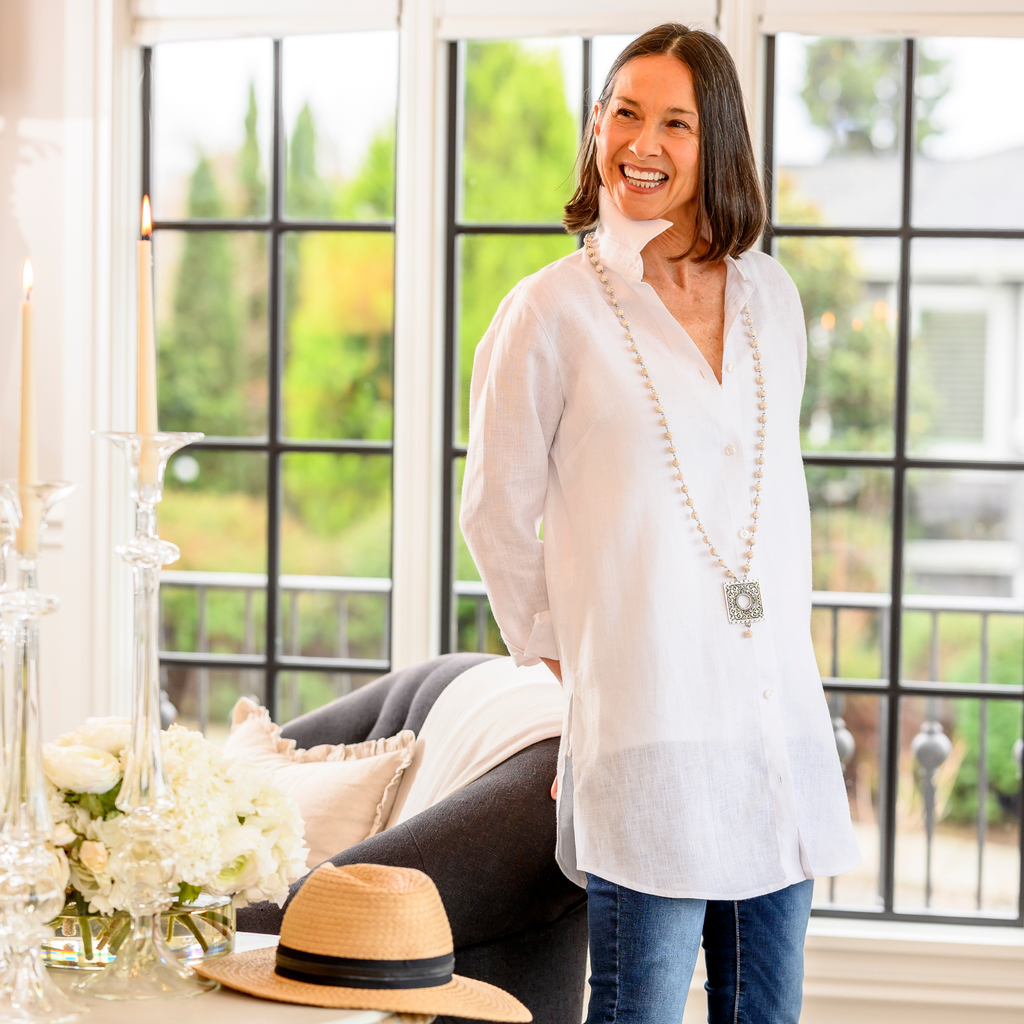 Christina Linen Tunic White