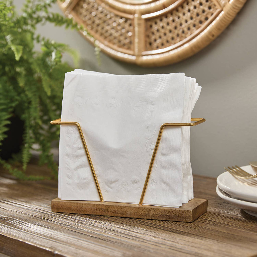 Wood Gold Bar Napkin Holder