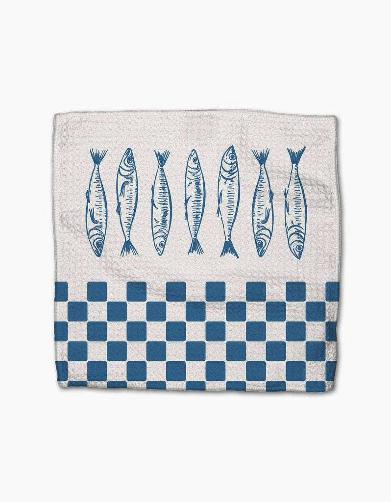 Sardine Check Blue Dishcloth Set