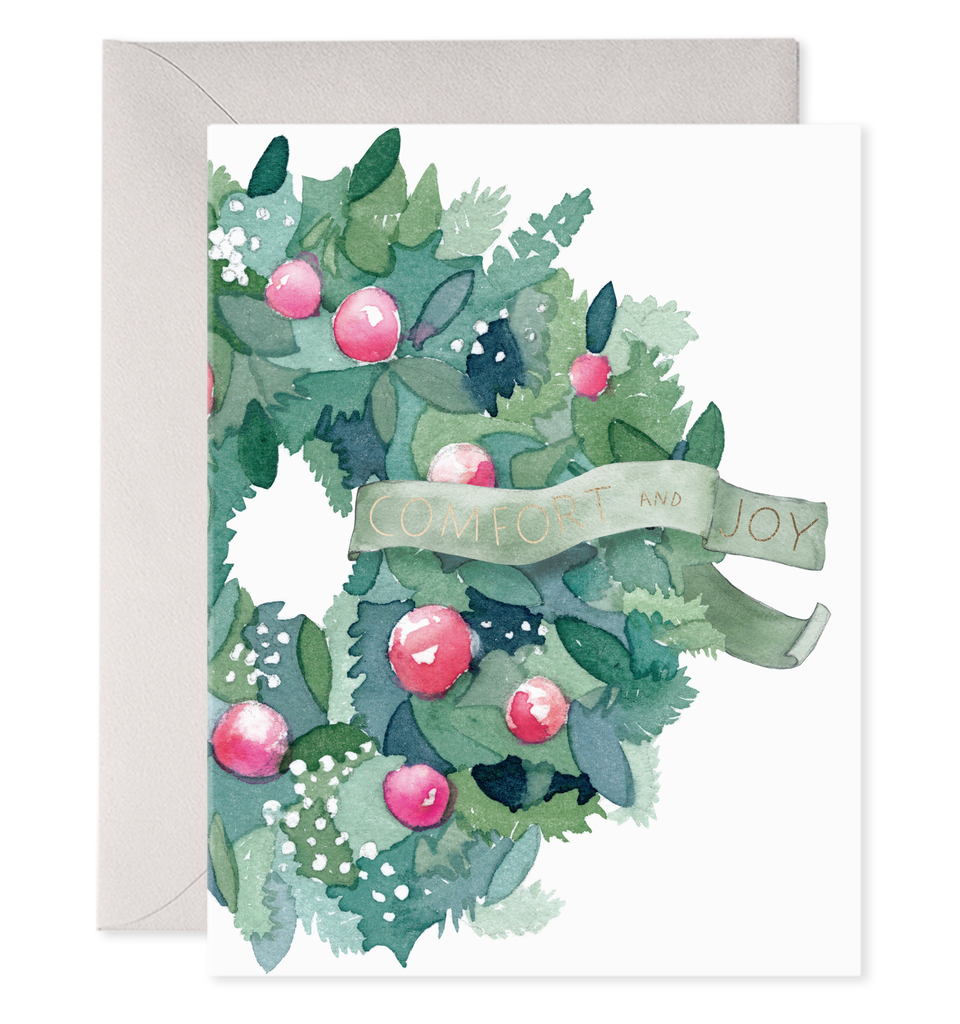 Comfort and Joy Wreath | Boxed Set of 6 Holiday Cards