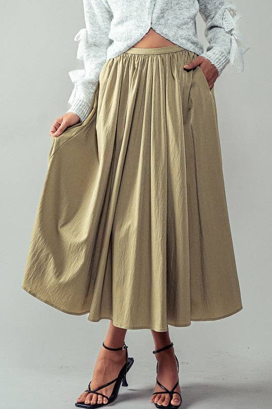 Evelyn Pocket Midi Skirt