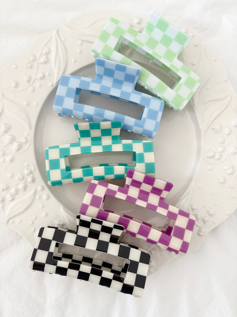 Assorted Checkered Hair Claws - Betty CK ASSORTED