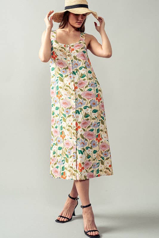 NATURE'S CHARM MIDI DRESS