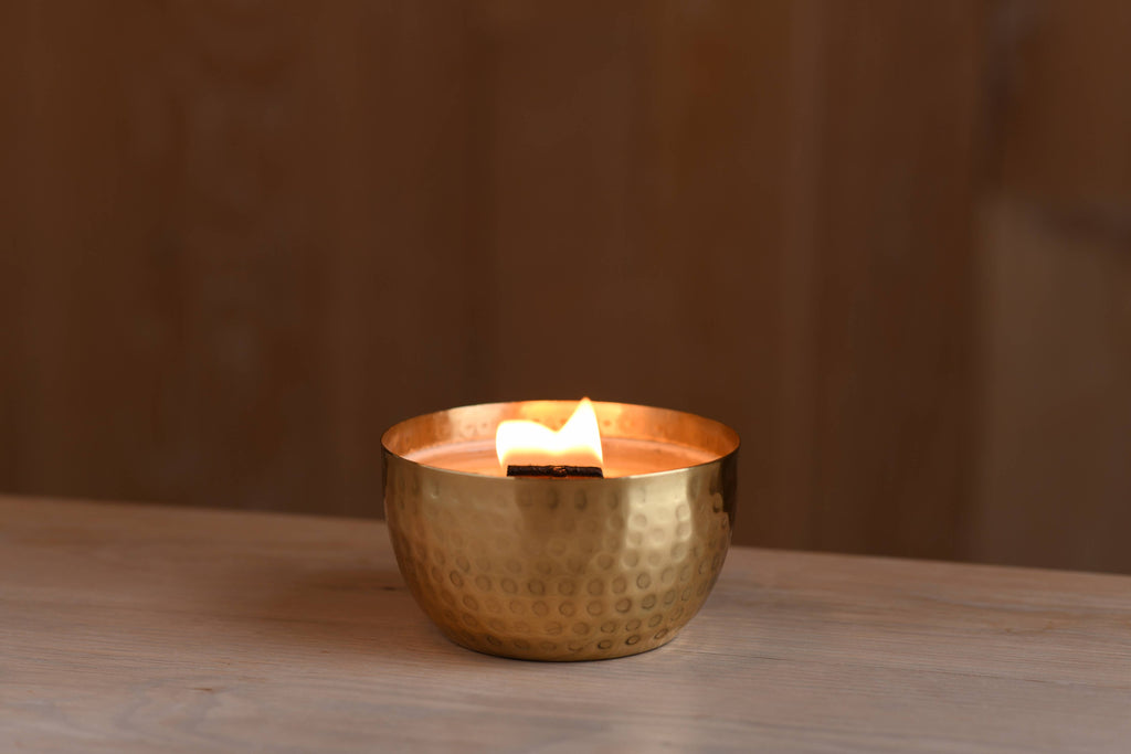 Neroli & Cedarwood -Solid Brass 14oz  Soy Candle Neroli & Cedarwood