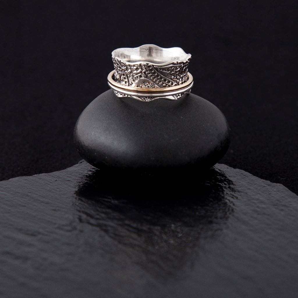 Wave Sterling Silver Spinner Ring