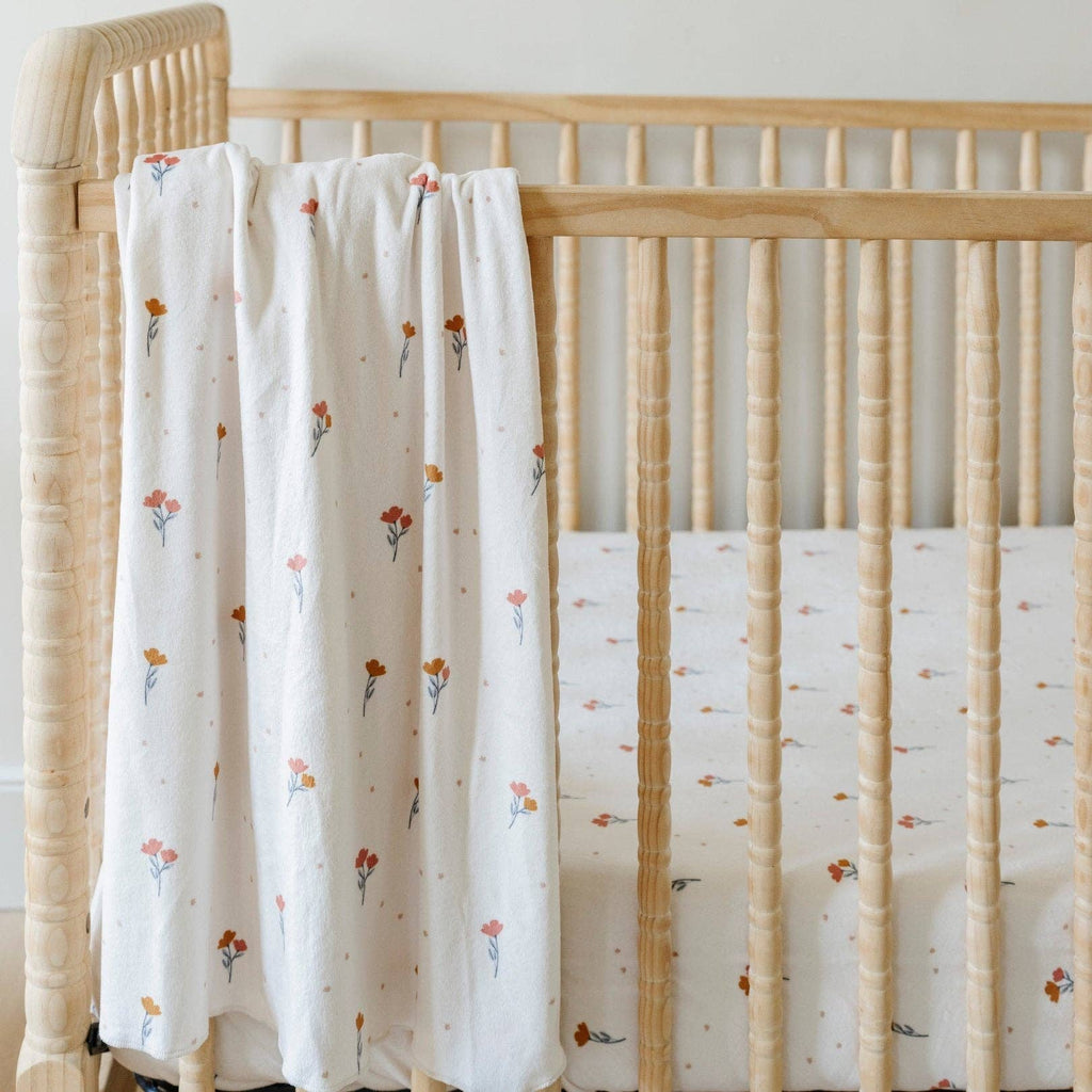 FLORAL MINKY STRETCH LUXE SWADDLE/BLANKET: Floral