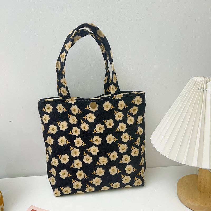 Small Vintage Artistic Floral Tote Bag