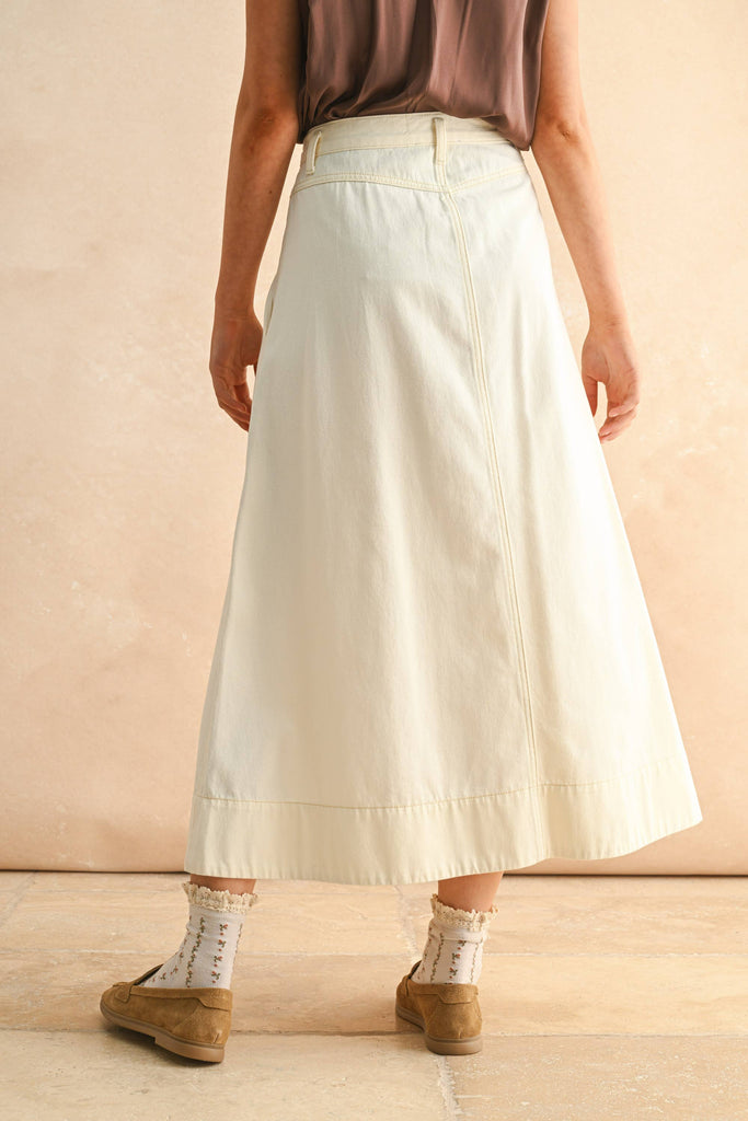 S5389   MINI PLEAT DETAILED LONG SKIRT