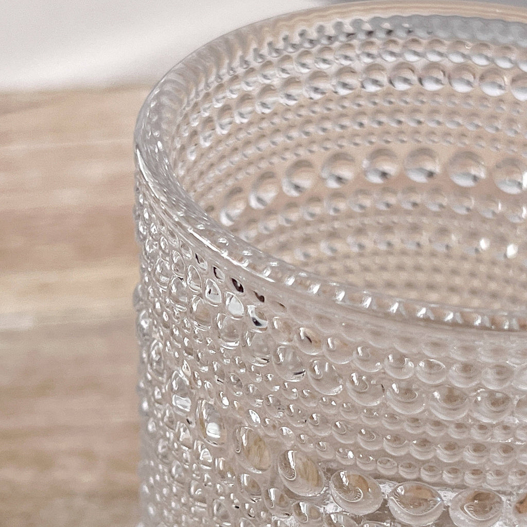 10 oz Textured Beaded Clear Old Fashion Drinking Glasses
