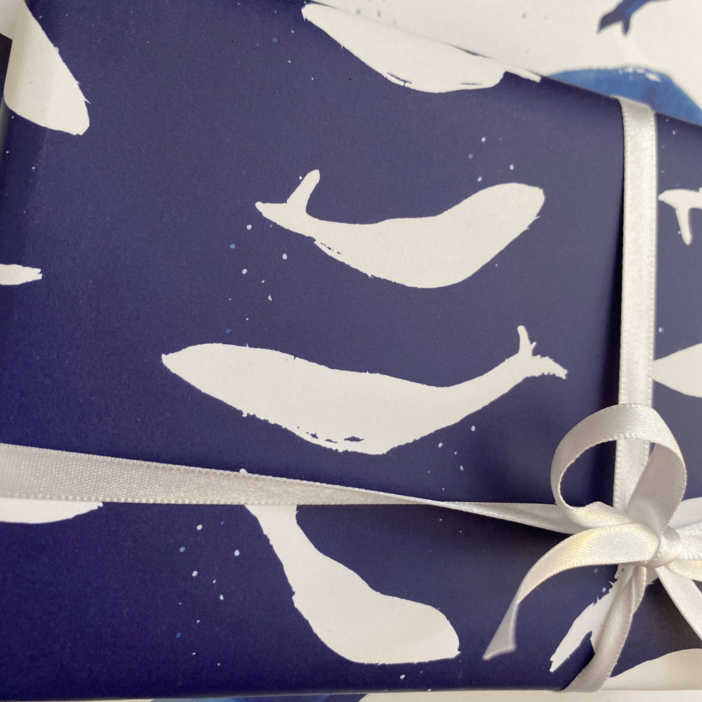 Whales in Blue Wrapping Paper