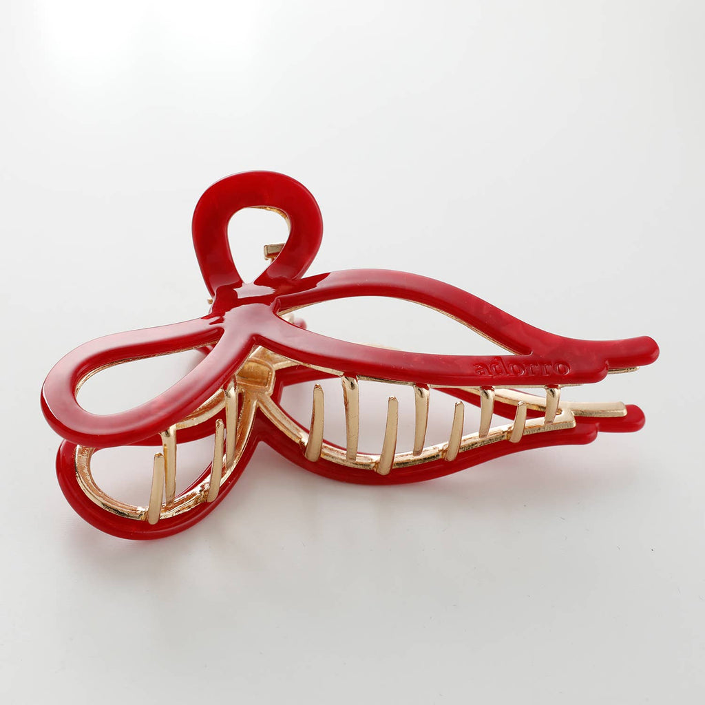 Sabrina VDay | Large Ribbon Metal Bow Claw Clip