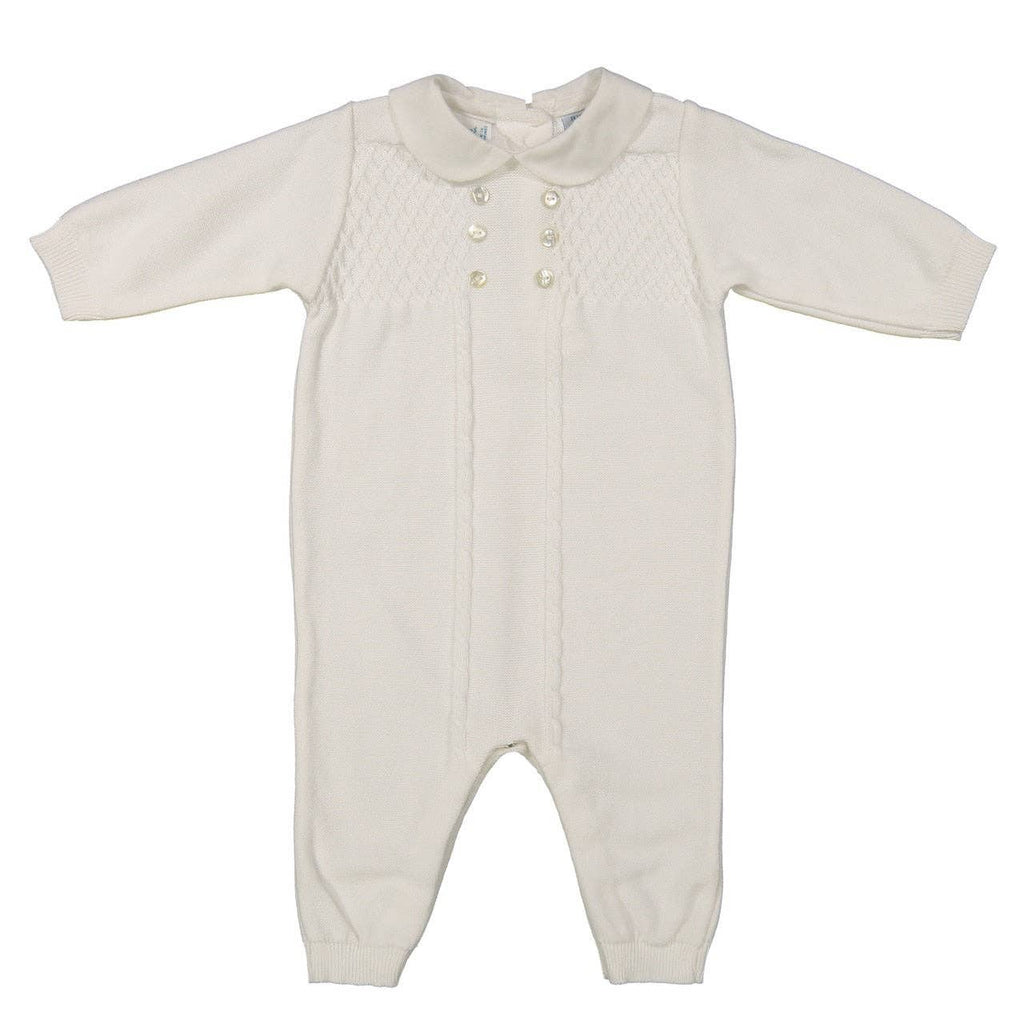 Baby Girls & Boys Diamond Lattice Knit Longall Footie