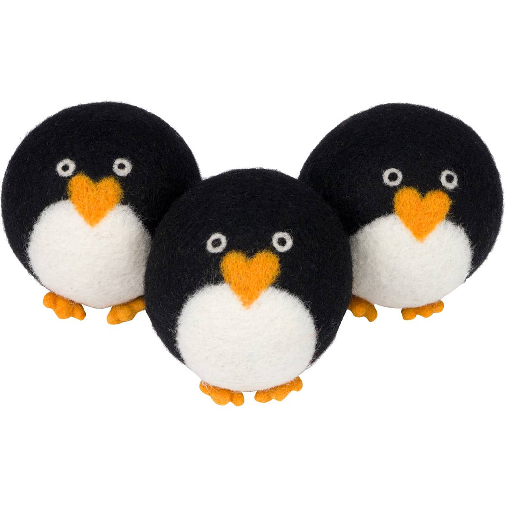 Marching Penguin Hand-Felted Dryer Balls