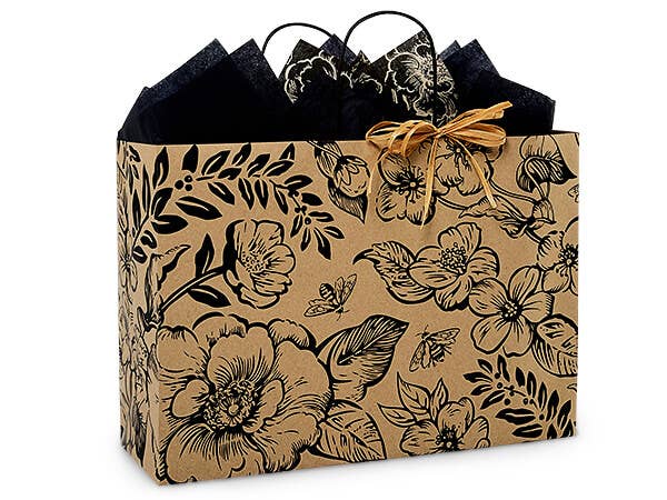 Timeless Floral Kraft Paper Gift Bags