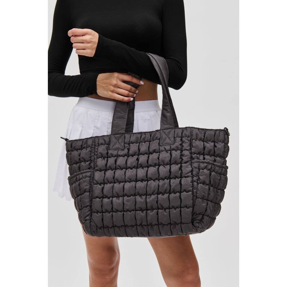 Dreamer - Quilted Nylon Tote: Carbon