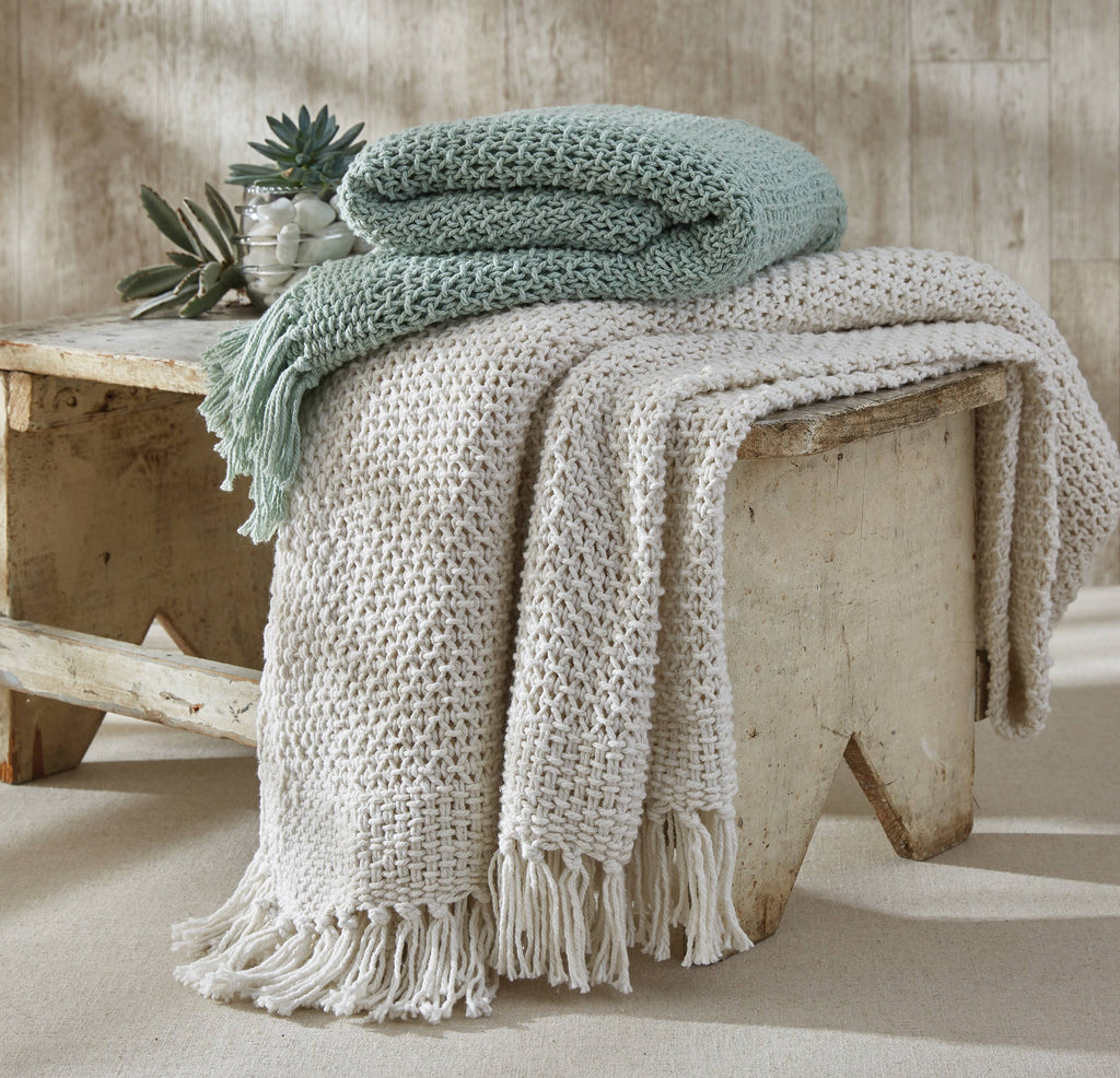 Open Knit Throw - Natural