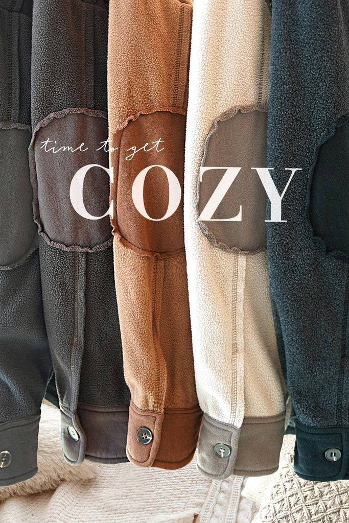 Soft Brushed Button Down Long Sleeve Fleece Shacket