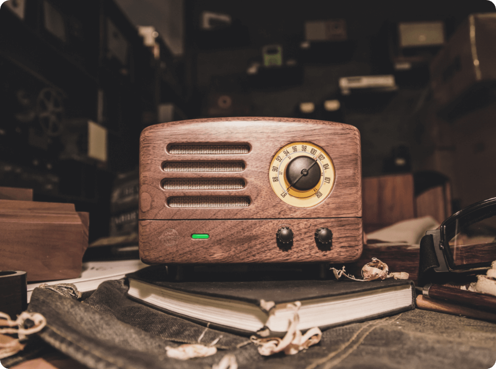 MUZEN OTR Wood and Utopia Retro Portable FM Radio Bluetooth