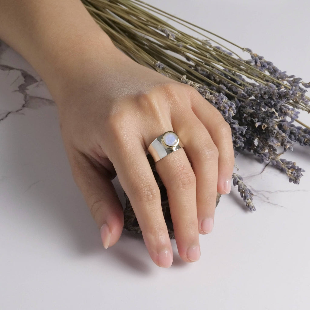 Sterling Silver Moonstone Band Ring