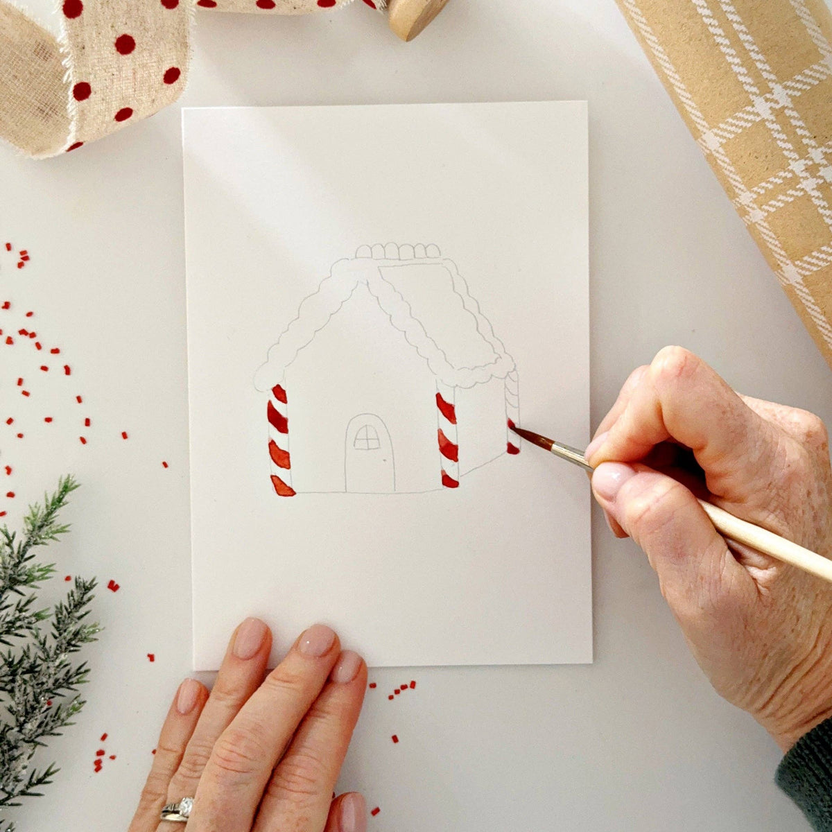 Gingerbread paintable notecards – Hallstrom Home
