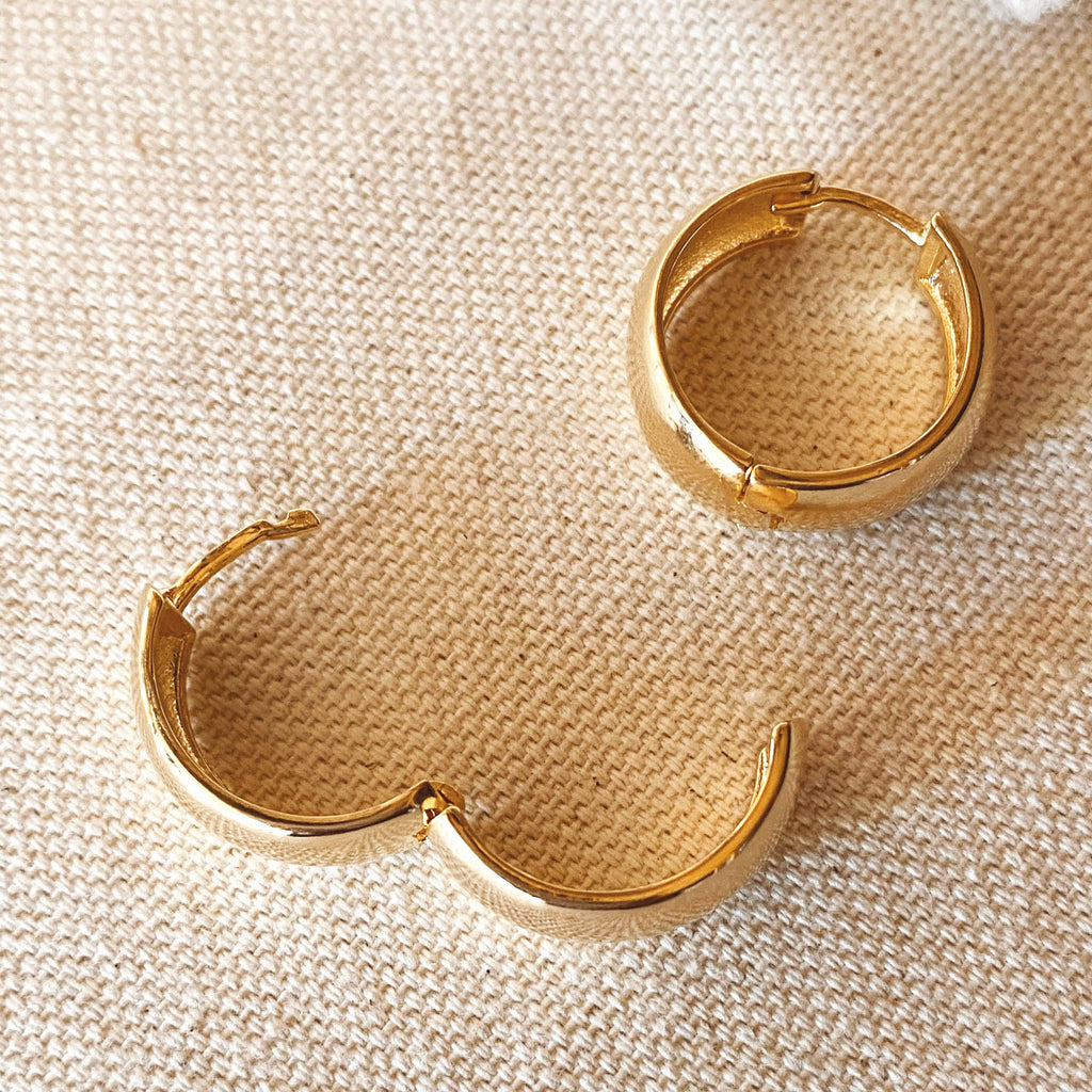 Chunky Clicker Hoop Earrings In 18k Gold Filled