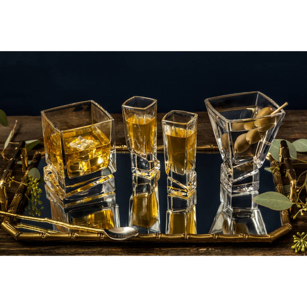 Carre Square Heavy Base Whiskey Glasses, Drinking Tumblers