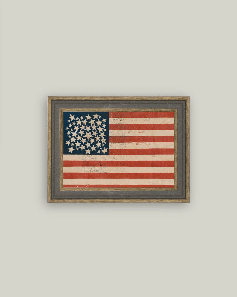 Rustic Flag Framed Antique Art – Hallstrom Home