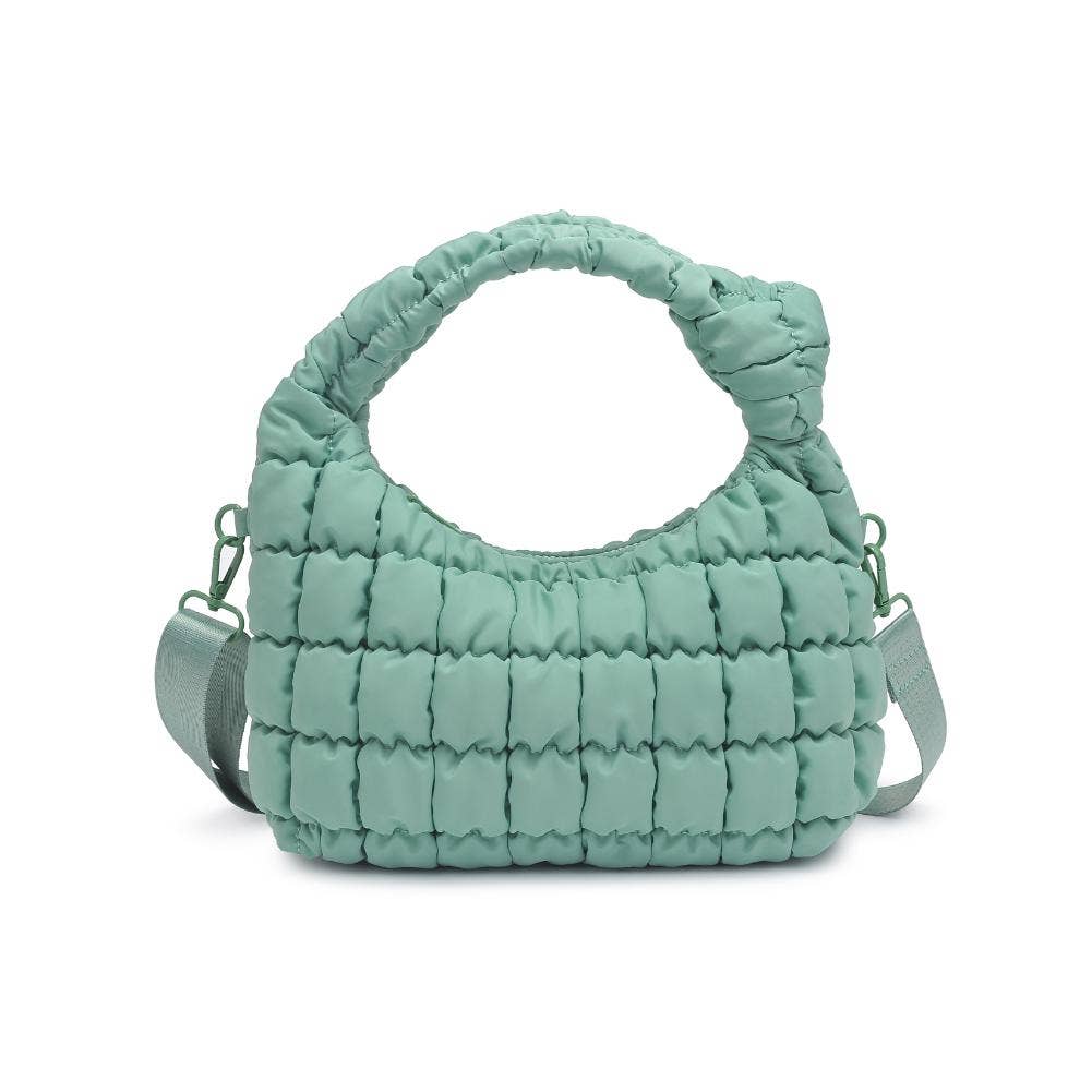 Radiance Quilted Nylon Crossbody: Pistachio