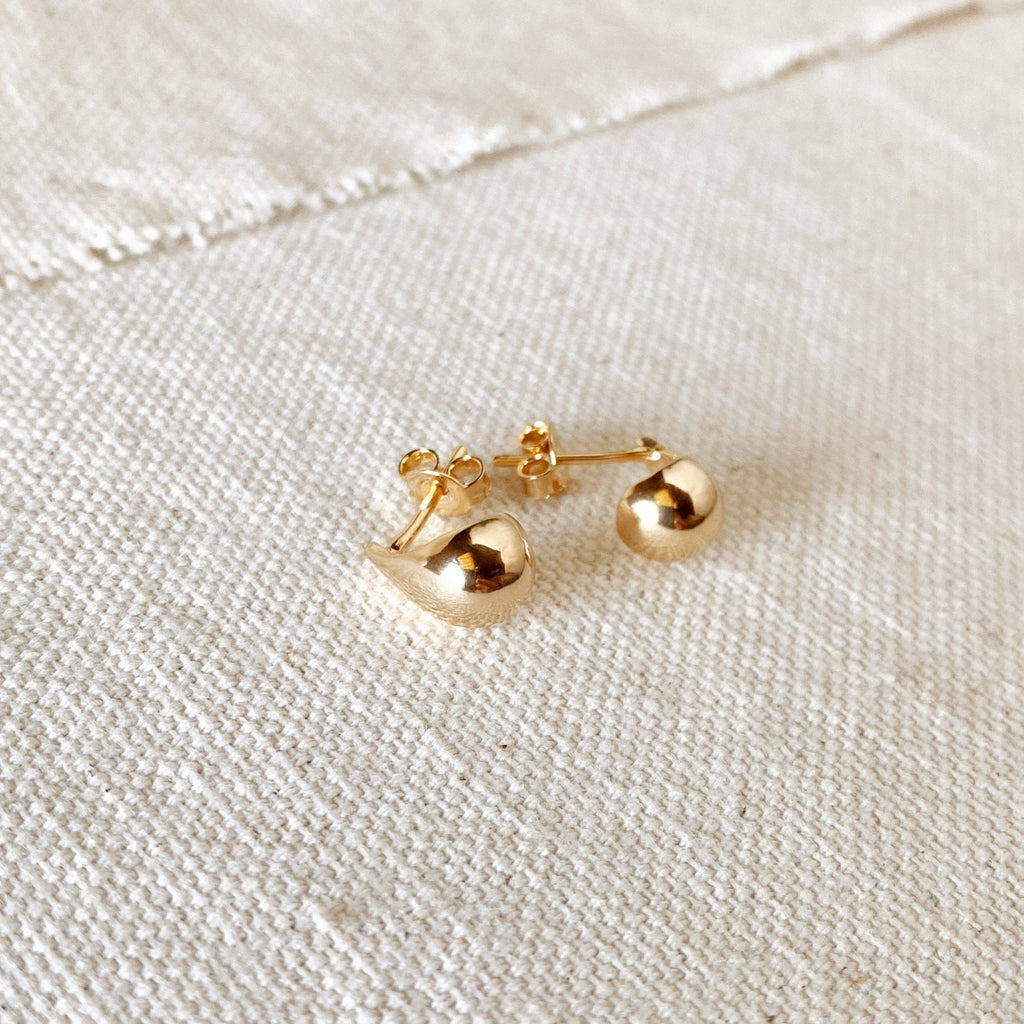 18k Gold Filled Teardrop Stud Earrings