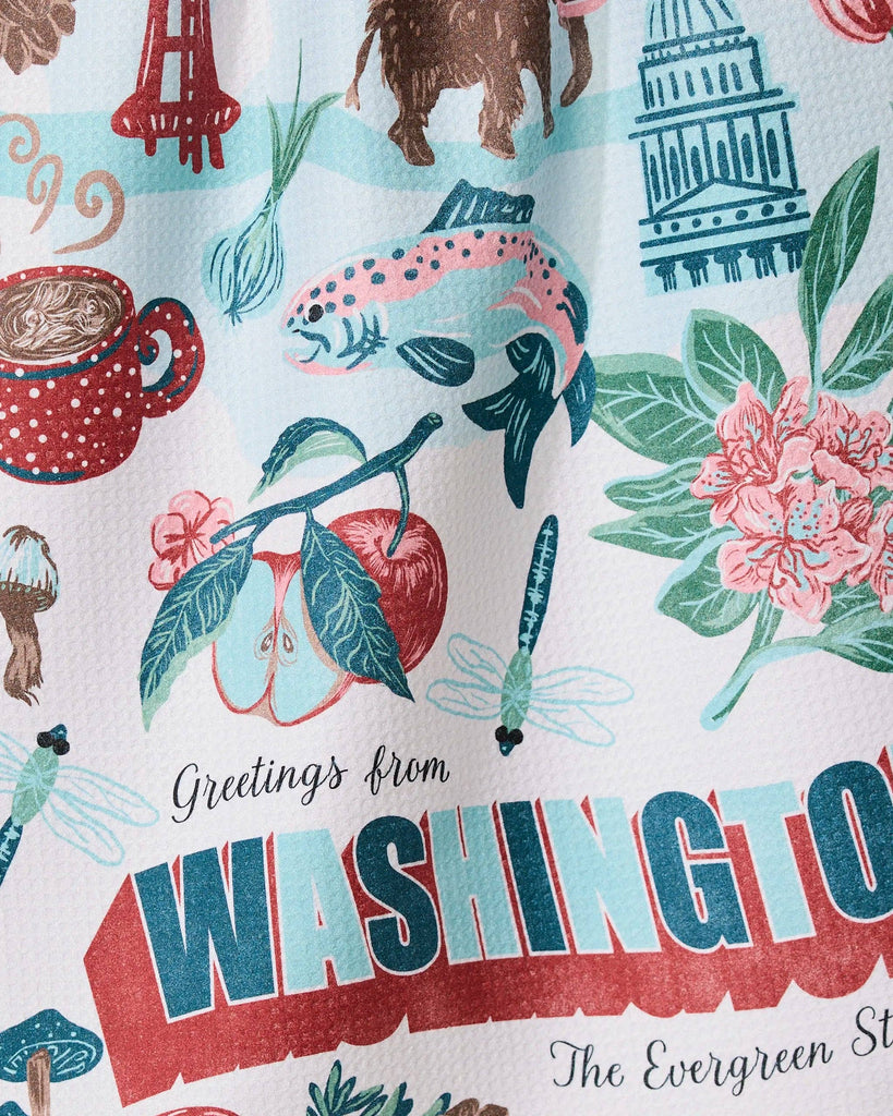Greetings From Washington Tea Towel