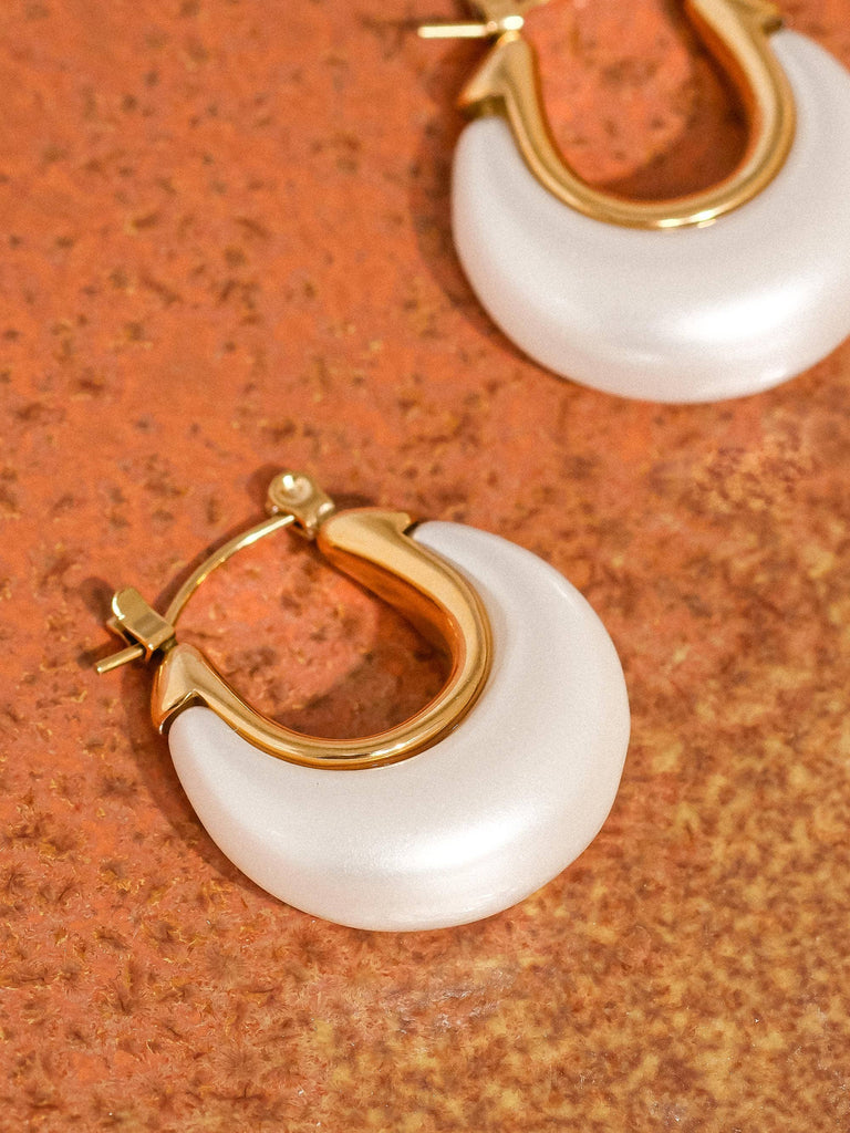 Roselle 18K Gold Non-Tarnish Teardrop Hoop Earrings