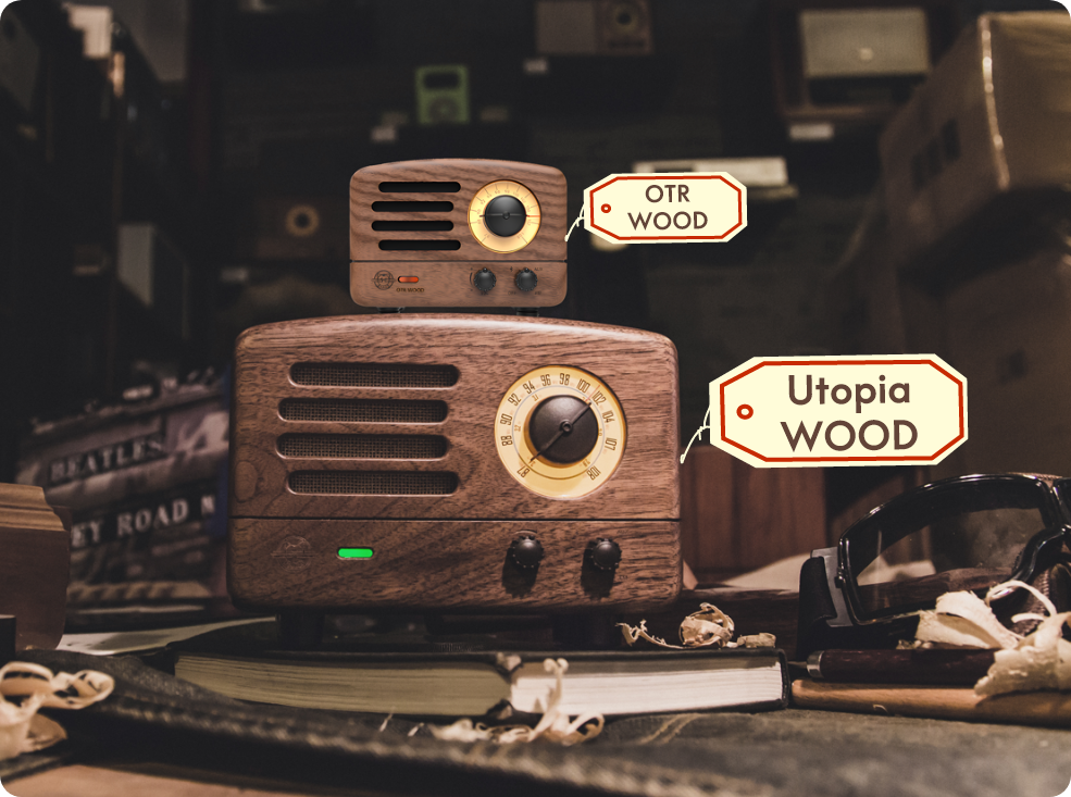 MUZEN OTR Wood and Utopia Retro Portable FM Radio Bluetooth