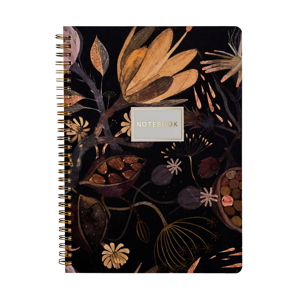 Spiral Notebook Night Flowers