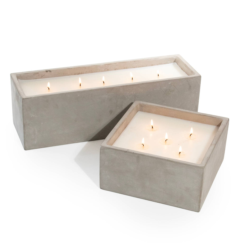 Cement Rectangle Statement Candle
