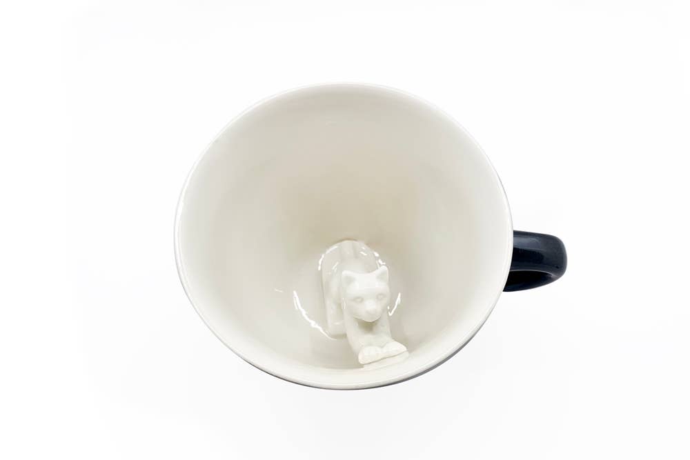 Cat Stretch 11 oz. (Dark Grey) Cute Ceramic Mug Gift