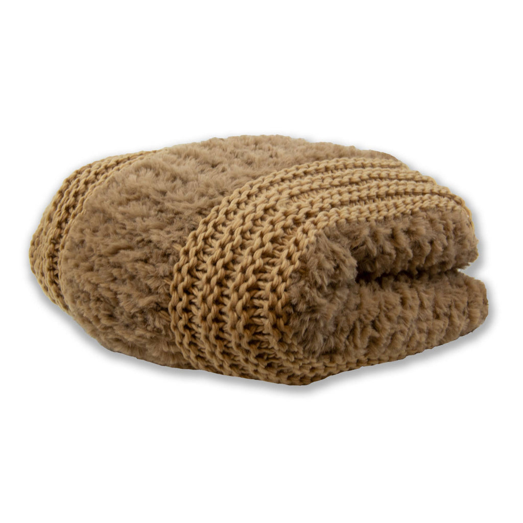 Throw/Blanket - Plush Knit 50x60": Ivory