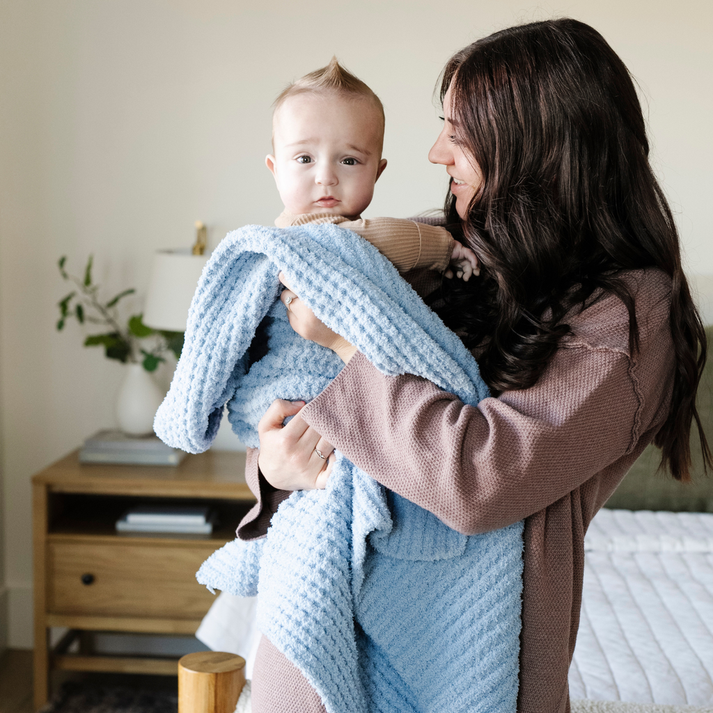 WAFFLE KNIT RECEIVING BLANKETS