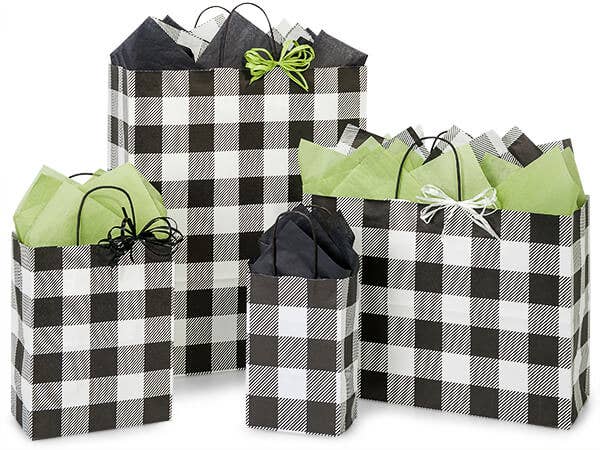 Buffalo Plaid Black Paper Gift Bags