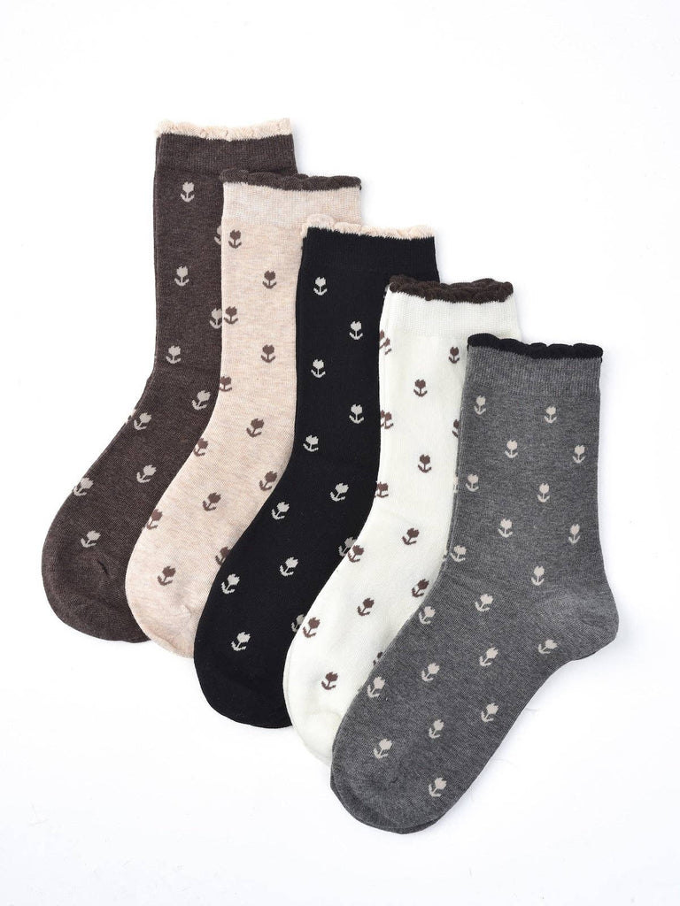 Rufia - Floral Lace Trim Socks