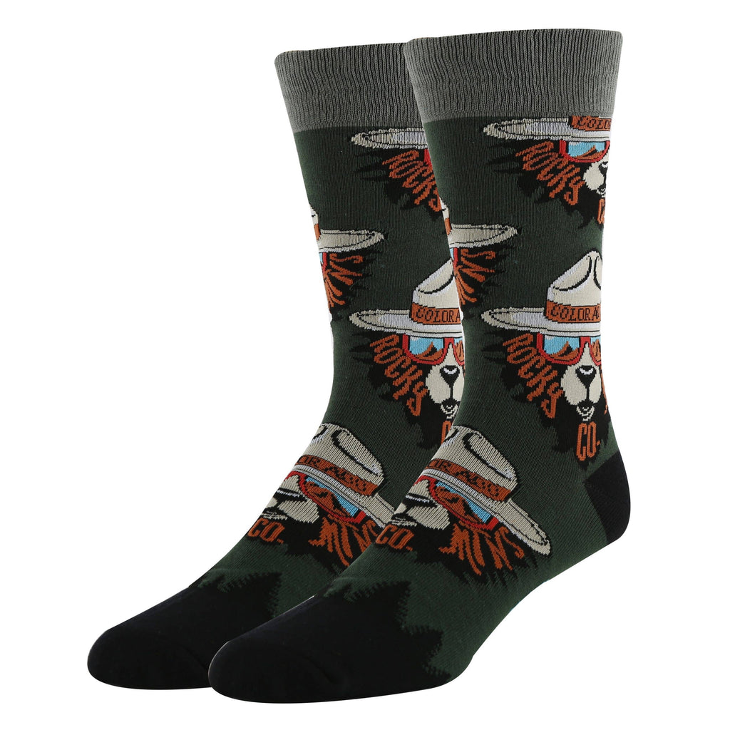 Rocky Mountain Bear | Men's Funny Cotton Crew Socks