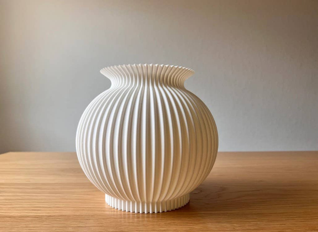 Ribbed Planter Pot (white): 4" 6” 8”