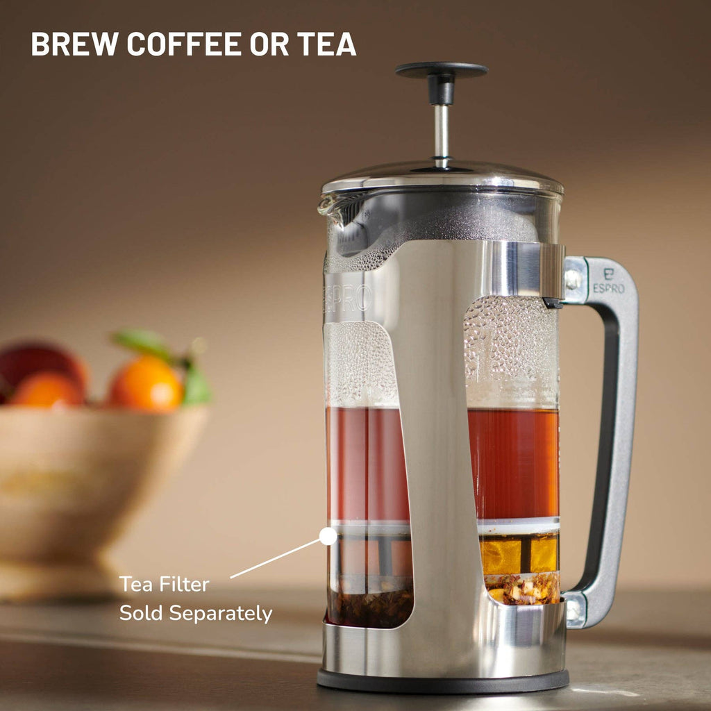 P5 French Press Coffee Maker - Polished Stainless Steel Cage