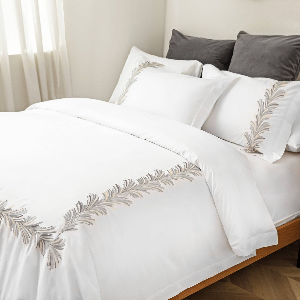 Ava Embroidered Cotton Duvet Cover Set