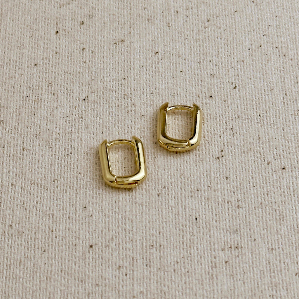 18k Gold Filled Oblong  Hoop Earrings
