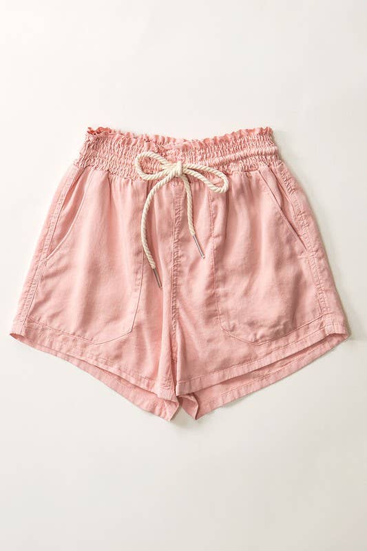 ROPE DRAWSTRING TENCEL SUMMER SHORTS