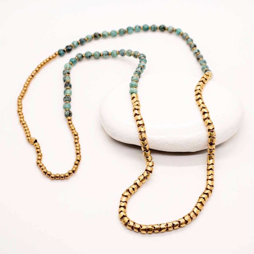 Stone Snake Bead Necklace